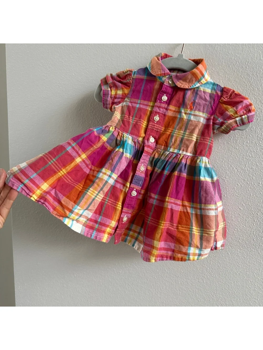 Ralph Lauren Plaid Cotton Madras Shirtdress Baby Girl 3M